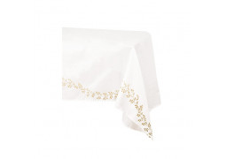 Nappe tissu jolis brins blanc et or