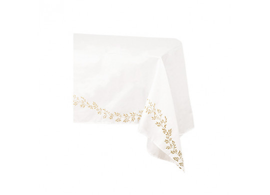 Nappe tissu jolis brins blanc et or