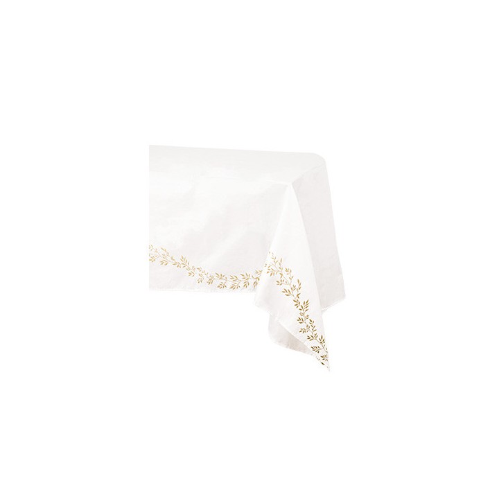 Nappe tissu jolis brins blanc et or