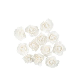 Rose en papier adhesive blanche 3,5cm x12