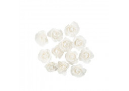Rose en papier adhesive blanche 3,5cm x12