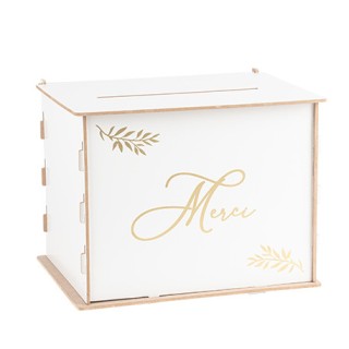 Urne bois blanche merci