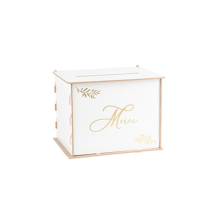 Urne bois blanche merci