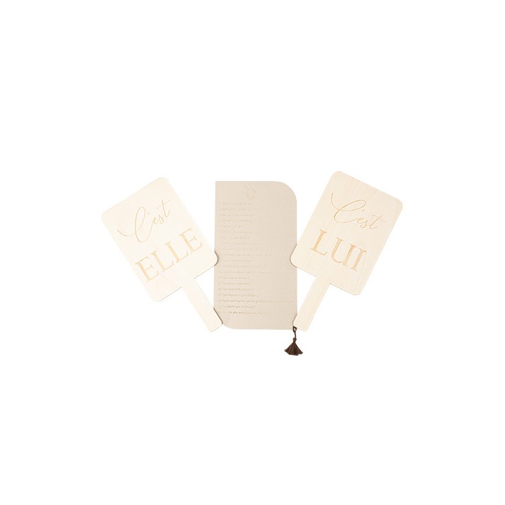 Jeu elle et lui pancarte bois x2