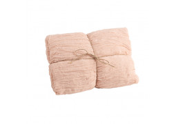 Chemin de table gaze de coton froisse blush