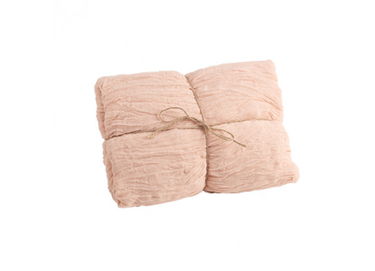 Chemin de table gaze de coton froisse blush