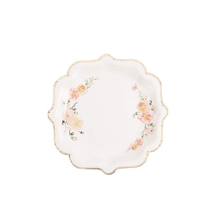 Assiettes peachy x8