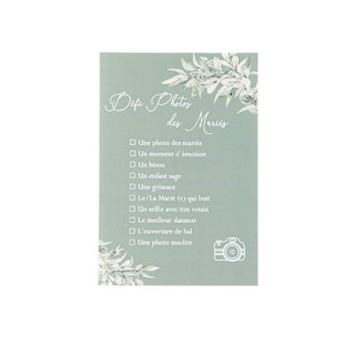 Defi photo des maries greenery x15 cartes