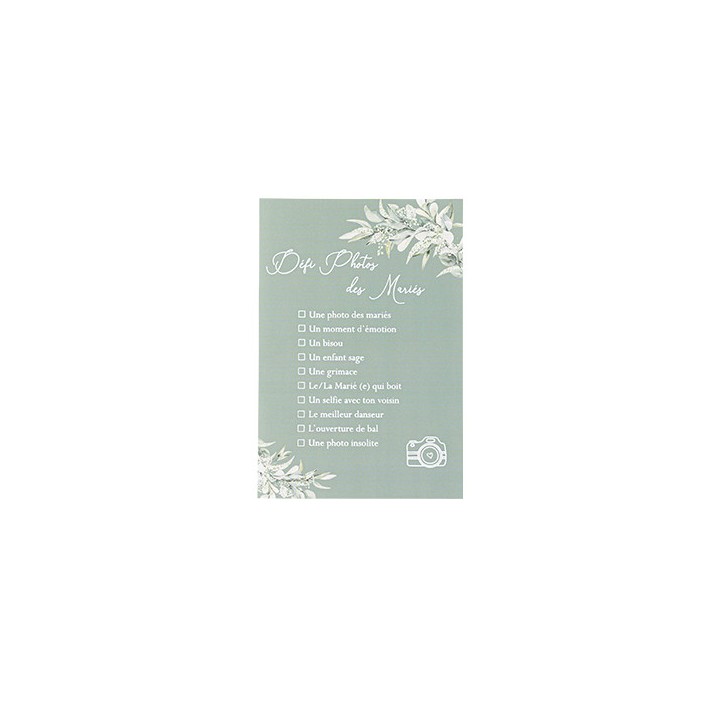 Defi photo des maries greenery x15 cartes