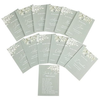 Jeu des 12 mois greenery x13 cartes