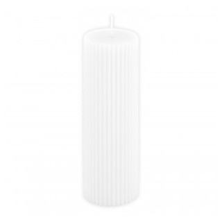 Bougie pilier cannelee blanche GM