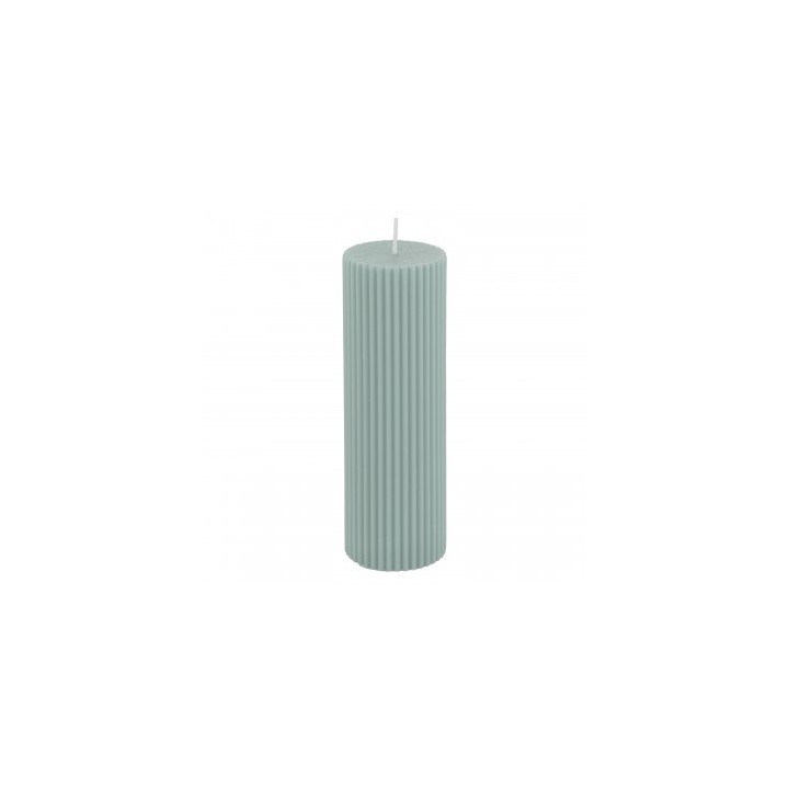 Bougie pilier cannelee vert sauge GM