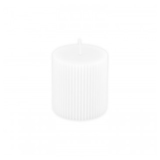 Bougie pilier cannelee blanche PM
