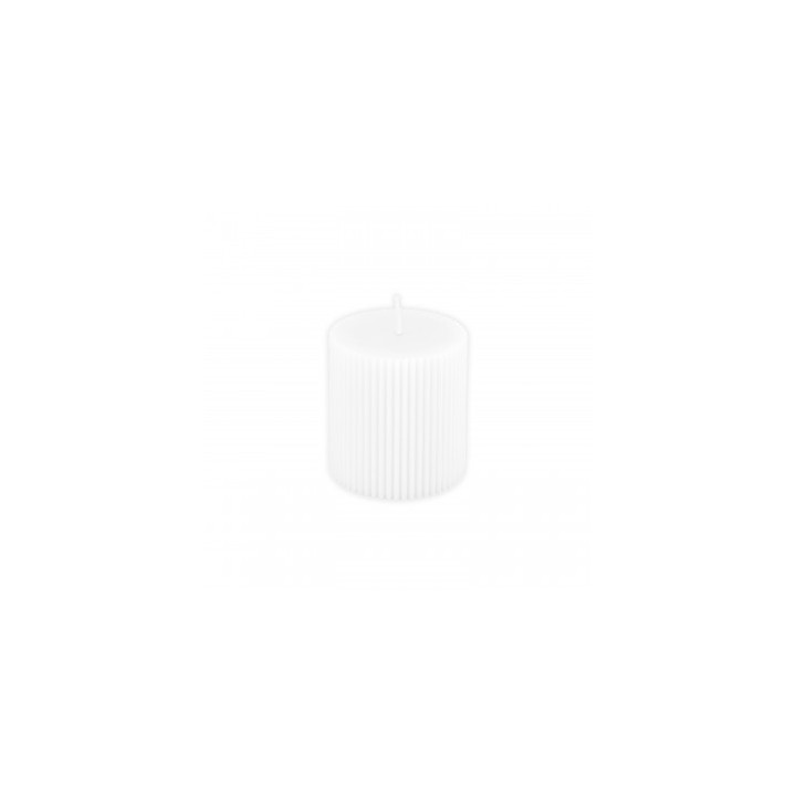 Bougie pilier cannelee blanche PM
