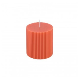 Bougie pilier cannelee tangerine PM