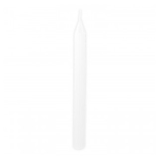 Bougie flambeau cannelee blanche x2
