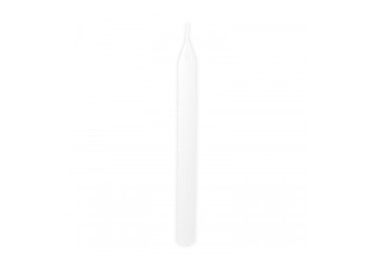 Bougie flambeau cannelee blanche x2