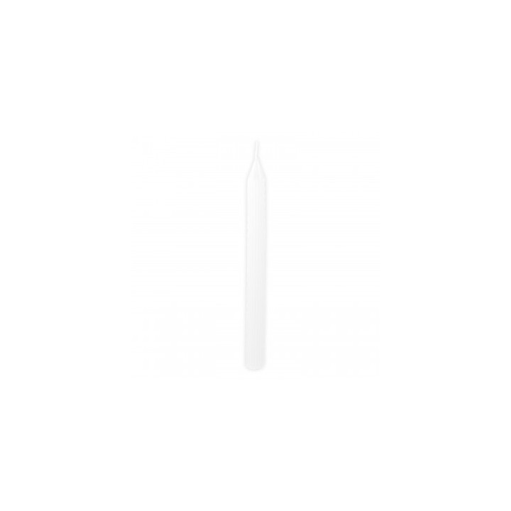Bougie flambeau cannelee blanche x2