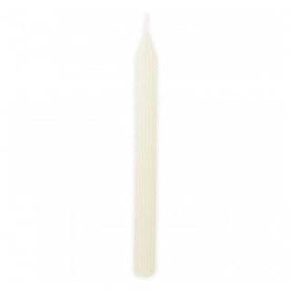 Bougie flambeau cannelee ivoire x2