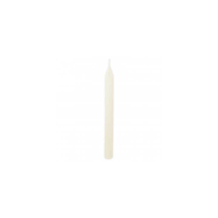 Bougie flambeau cannelee ivoire x2