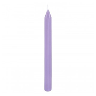 Bougie flambeau cannelee lilas x2