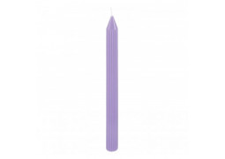 Bougie flambeau cannelee lilas x2