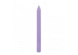 Bougie flambeau cannelee lilas x2