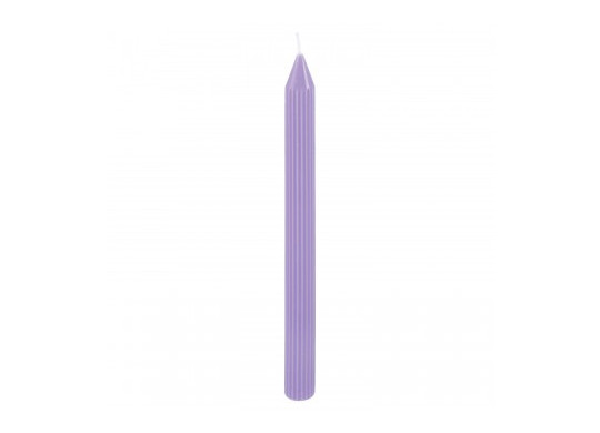 Bougie flambeau cannelee lilas x2