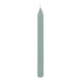 Bougie flambeau cannelee vert sauge x2