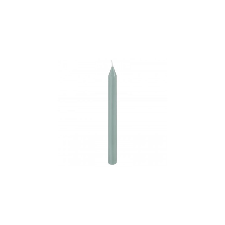 Bougie flambeau cannelee vert sauge x2