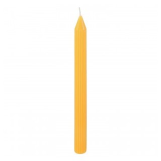 Bougie flambeau cannelee moutarde x2