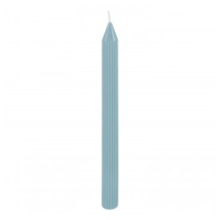 Bougie flambeau cannelee bleu pastel x2