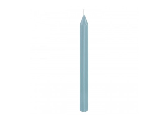 Bougie flambeau cannelee bleu pastel x2