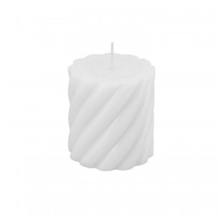 Bougie pilier torsadee blanche PM