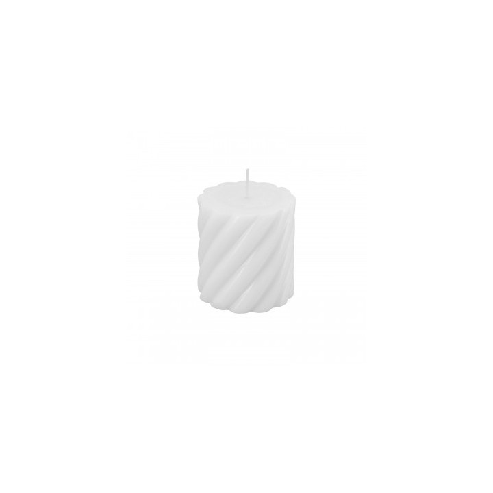 Bougie pilier torsadee blanche PM