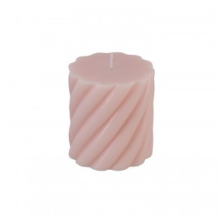 Bougie pilier torsadee rose nude PM