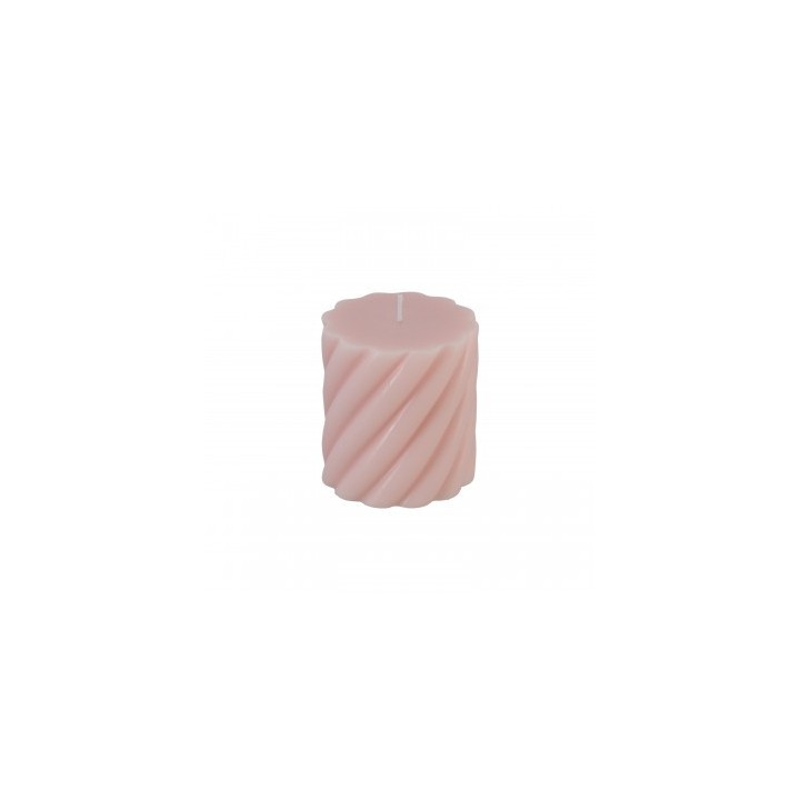 Bougie pilier torsadee rose nude PM