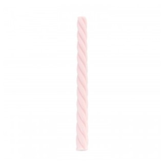 Bougie flambeau torsadee rose nude x2