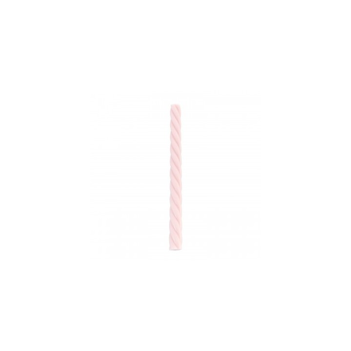 Bougie flambeau torsadee rose nude x2