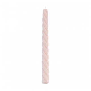 Bougie flambeau torsadee vieux rose x2