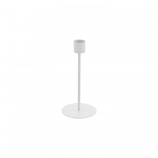 Bougeoir flambeau metal blanc