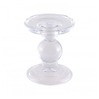 Bougeoir verre transparent 2 en 1 chandelier et pillier
