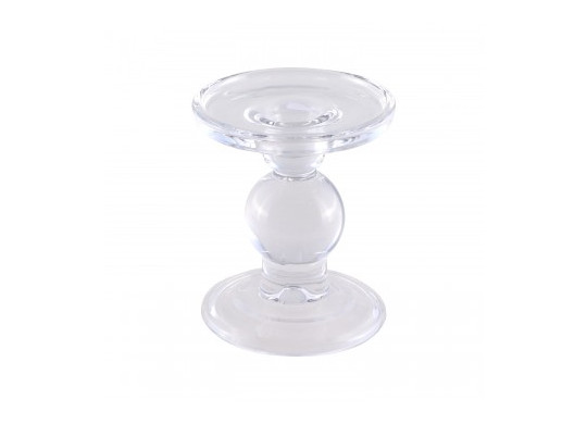 Bougeoir verre transparent 2 en 1 chandelier et pillier