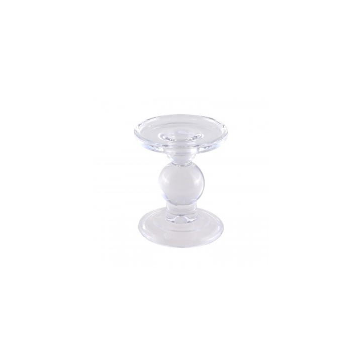 Bougeoir verre transparent 2 en 1 chandelier et pillier