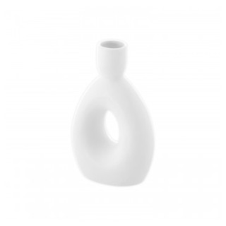 Bougeoir chandelier ceramique rond blanc