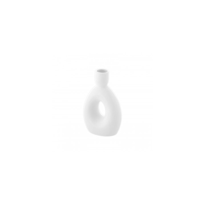 Bougeoir chandelier ceramique rond blanc