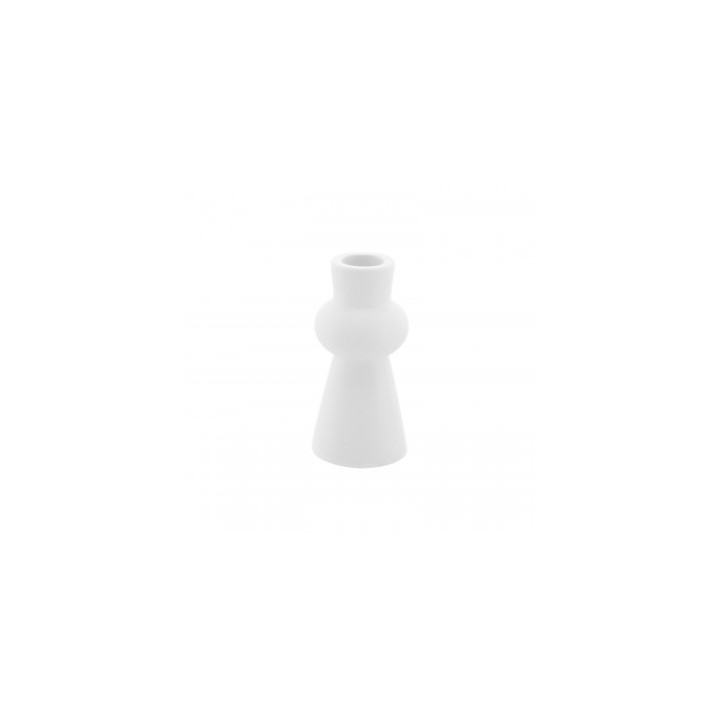 Bougeoir chandelier ceramique haut blanc