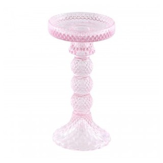 Porte bougie verre rose macarena GM