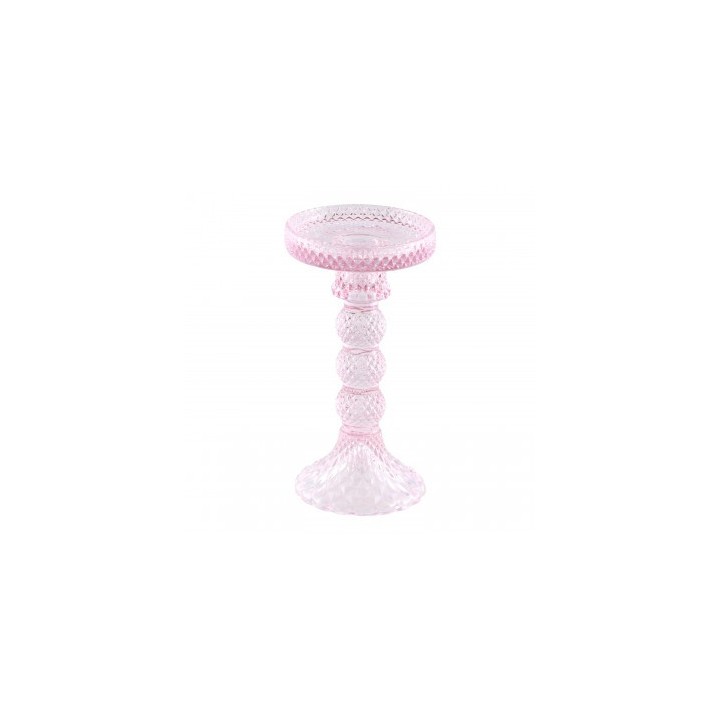 Porte bougie verre rose macarena GM