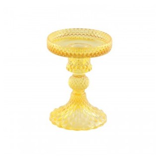 Porte bougie verre jaune macarena PM
